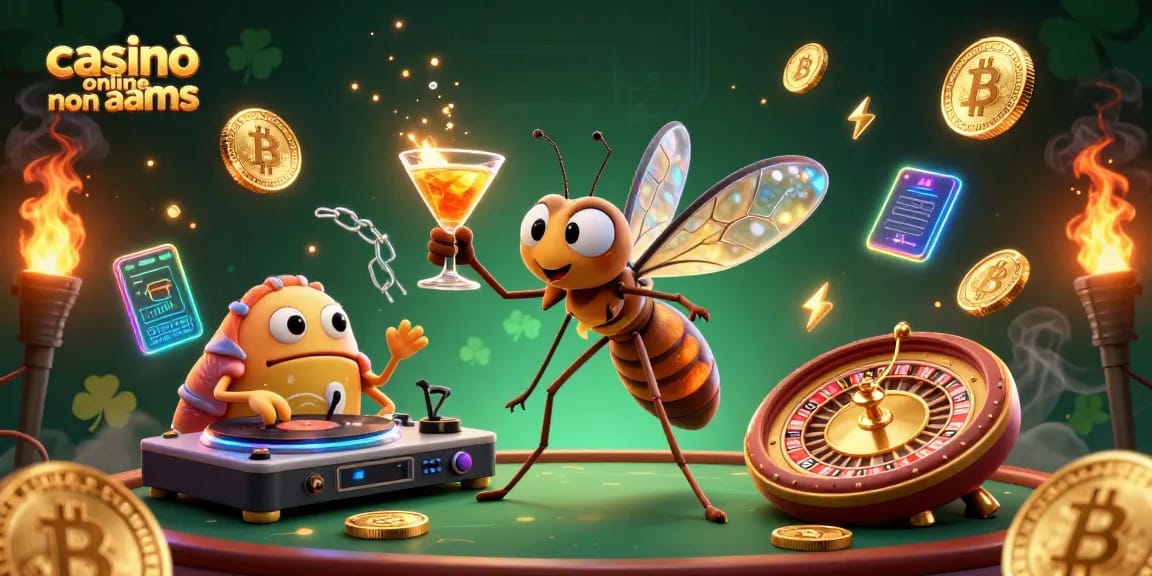 Rivivi l'emozione del casinò online non aams con fortunati personaggi e monete criptate.