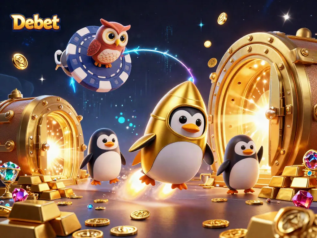 Engage in thrilling Debet strategies with a vibrant 3D illustration of cosmic casino adventures.