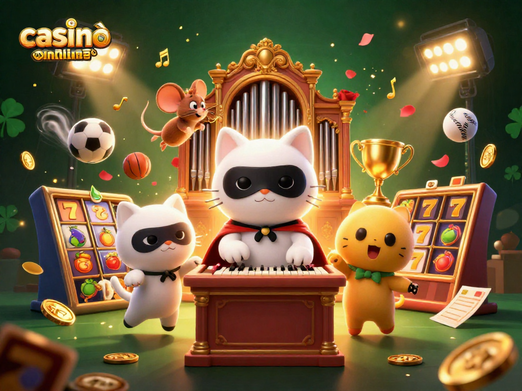 Gioca al casinò online non aams con una scena vibrante di un gatto fantasma e simboli fortunati.