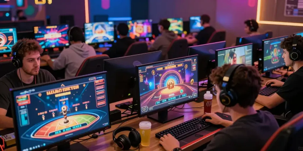Exciting online gaming atmosphere at SV88 with players enjoying various casino games.