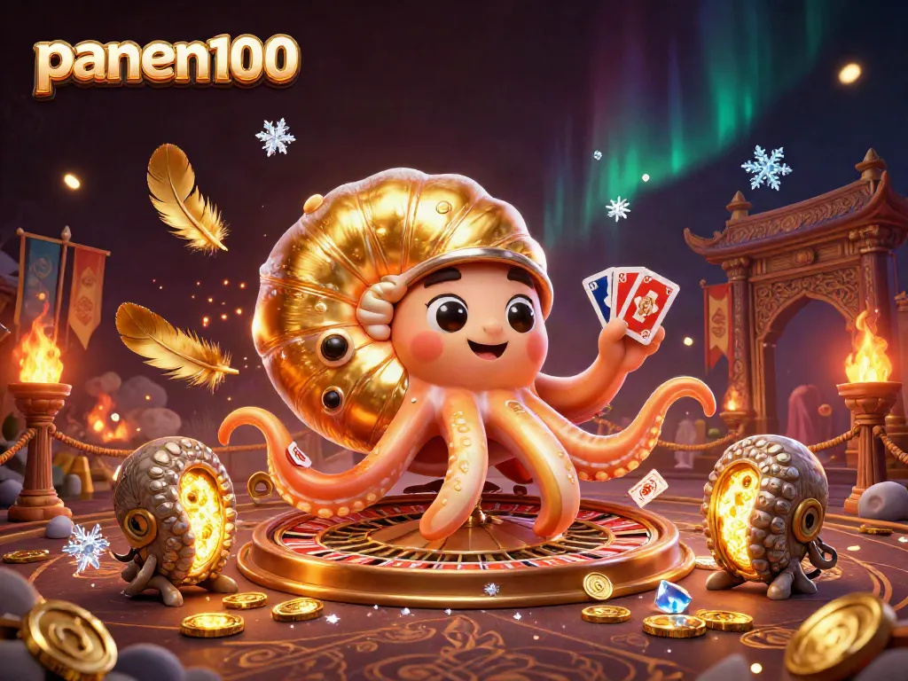 Experience spins and wins at panen100 with an ancient giant nautilus and glowing ammonite fossils.