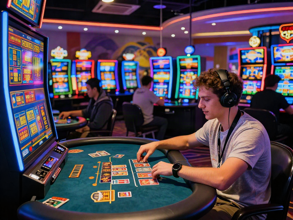 Exciting gaming atmosphere at RED88 with players engaging in online bets.