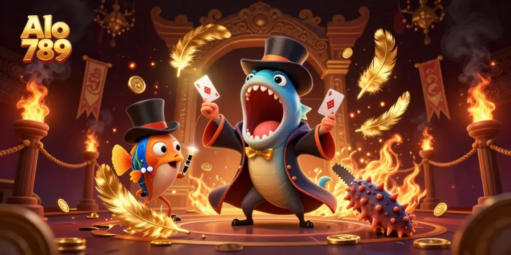 Experience immersive betting at Alo 789 with a vibrant, animated 3D illustration showcasing exciting casino magic and entertainment.