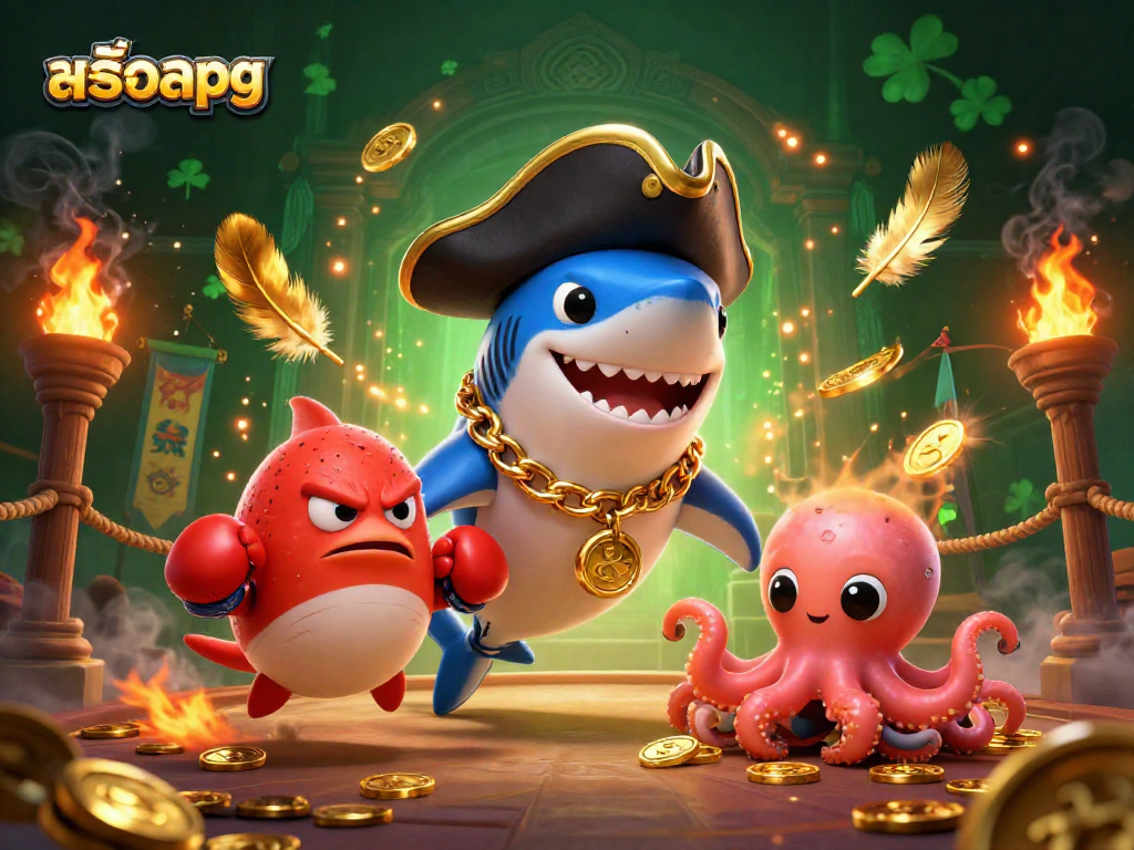 Experience the thrill of สล็อตpg with vibrant 3D characters amidst gold coins and dynamic casino elements.