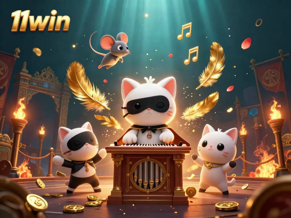 Experience the thrilling atmosphere of 11win with a vibrant casino-themed illustration.